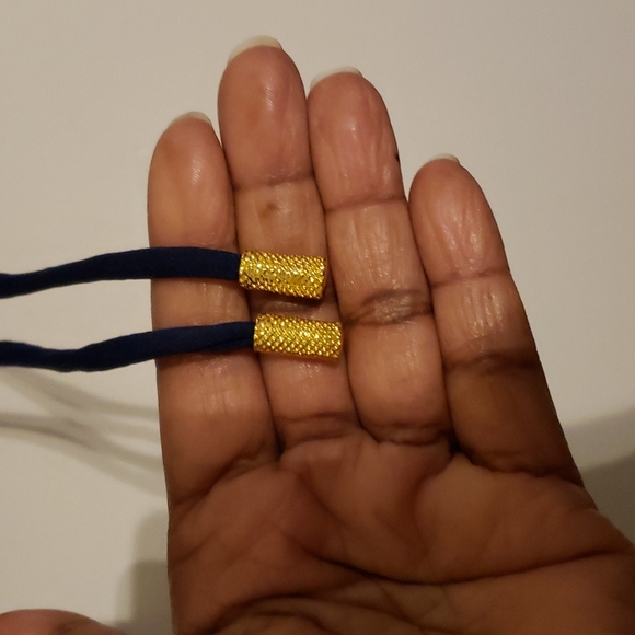 LAUREN Ralph Lauren Navy Blue Sheer Overlay Tie Front Bikini Bra Top Sz … - Picture 6 of 10